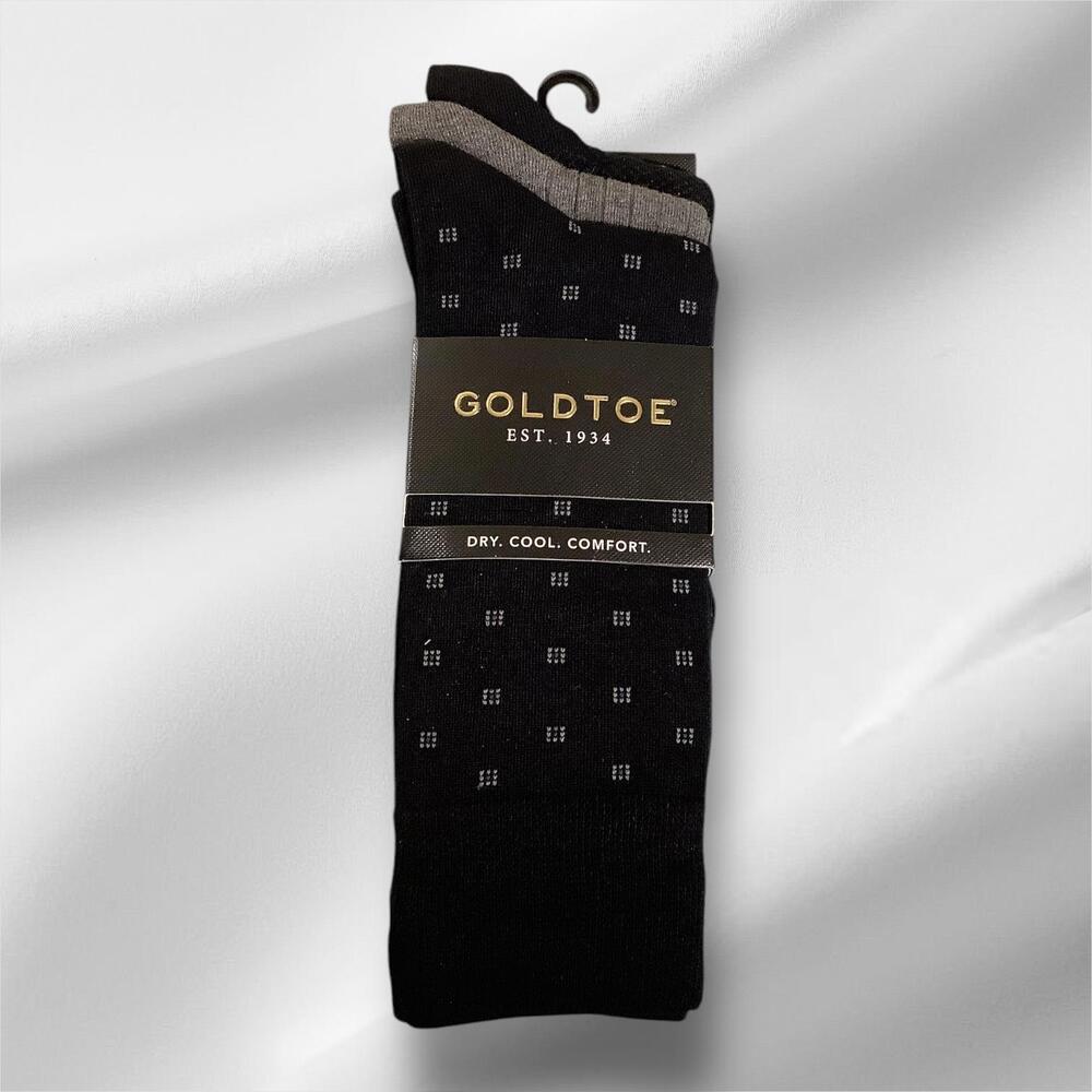 NWT GOLDTOE Men's Dress Crew Socks, 3 Pairs, Large